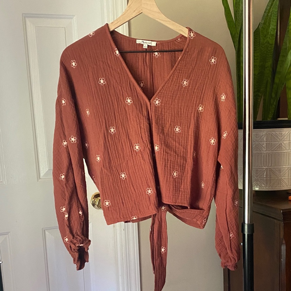 Madewell Lightspun Maira Wrap Top